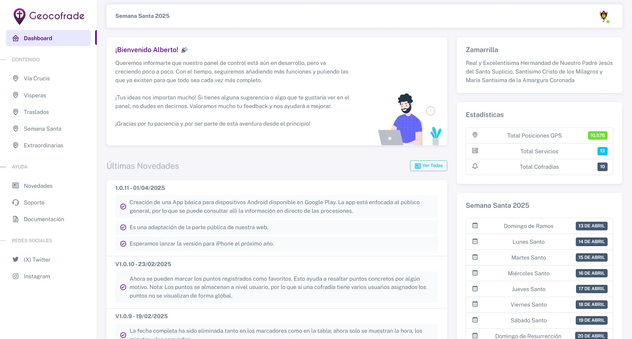 Panel de Control - Pantalla 1
